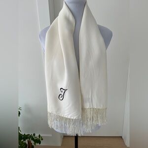 FORSYTH Vintage Double Layer Opera Scarf Fringe Aviator Dapper Dandy Unisex 50's